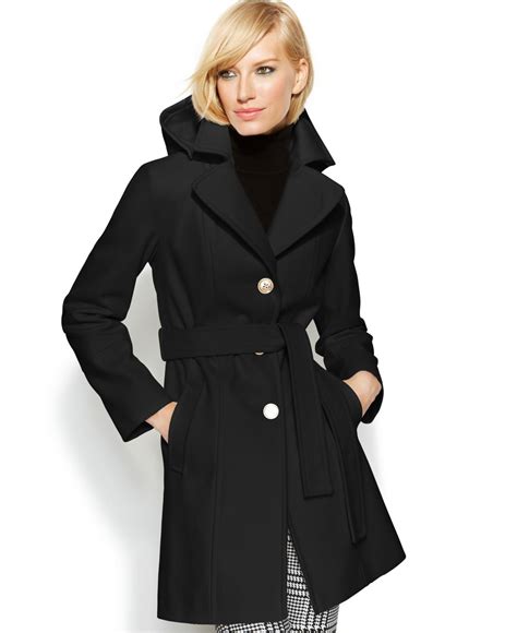 belted coat michael kors|michael kors wool blend.